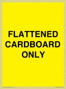 FLATTENED CARDBOARD ONLY